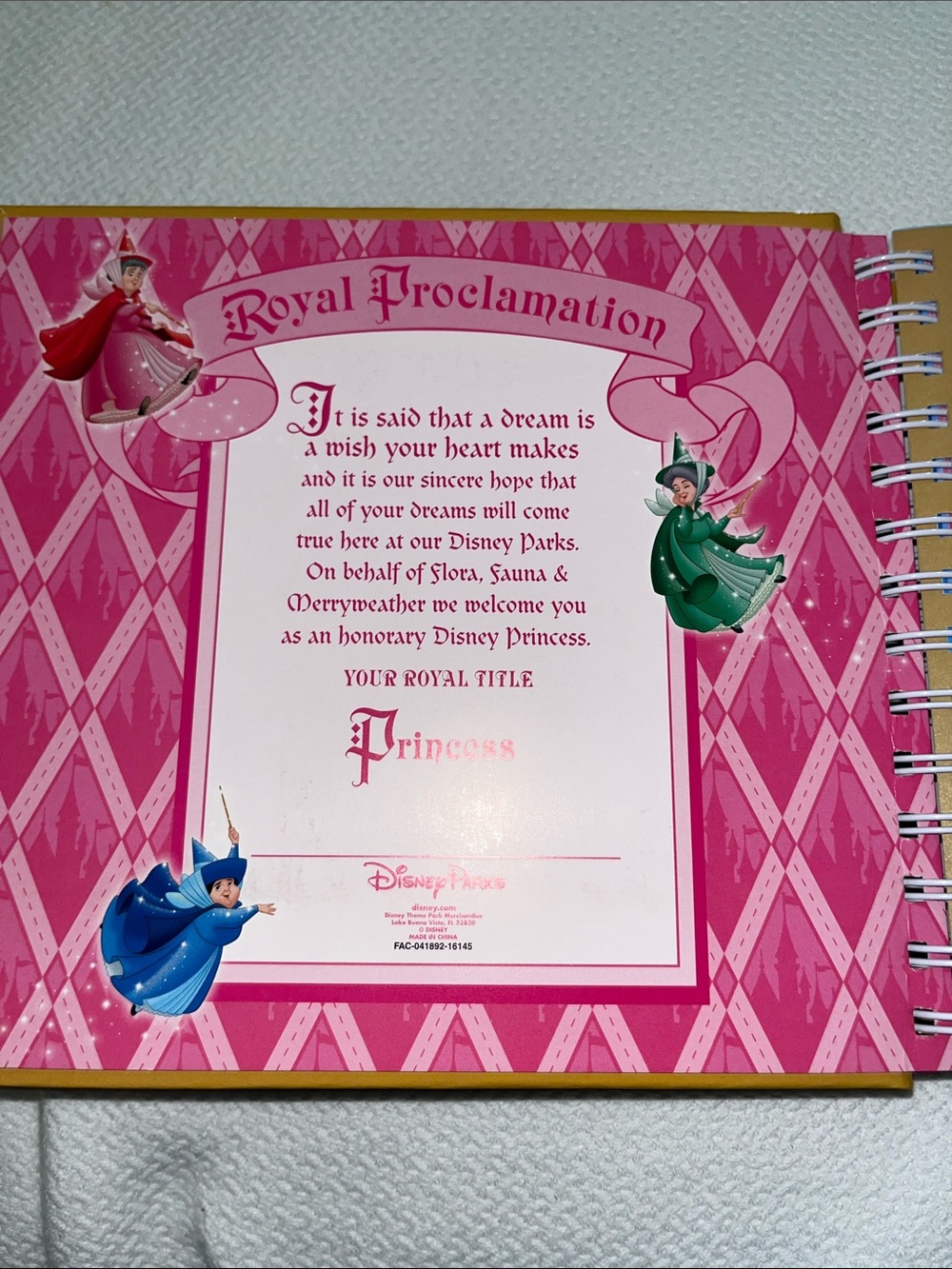 NEW Disney Princess Jewel-Toned Print Design Blank Autograph Book. - Picture 3 of 10